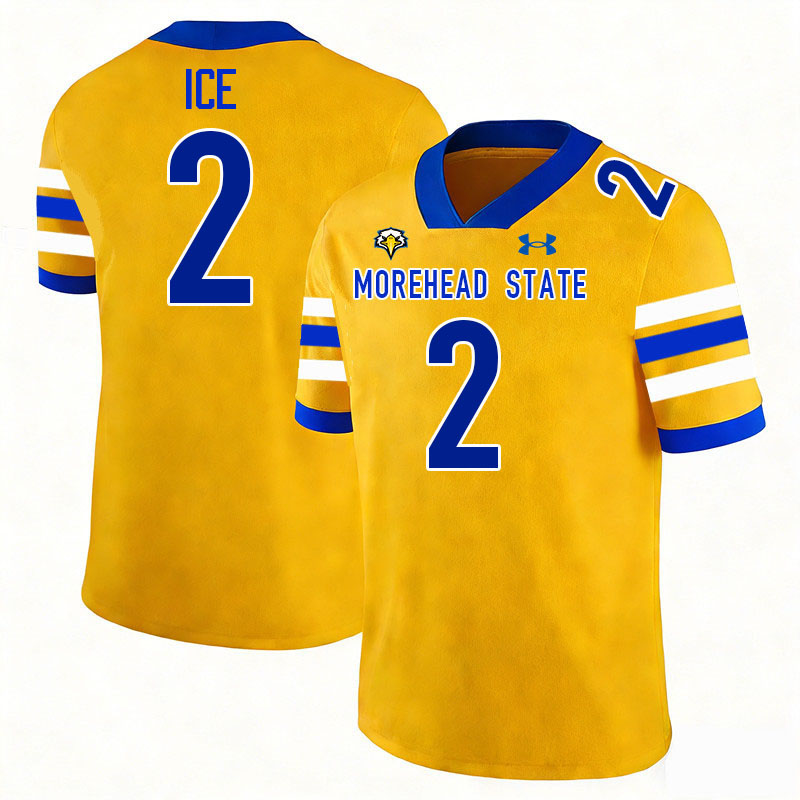 Morehead State Eagles #2 Anthony Ice College Football Jerseys,Uniforms-Gold